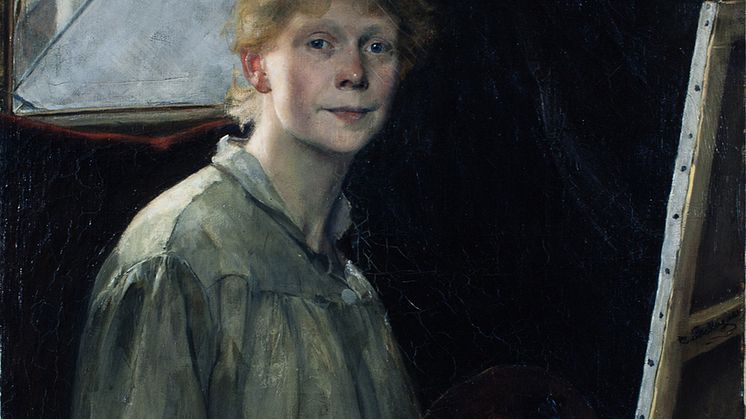 Mina Carlson-Bredberg, Självporträtt, 1889. Foto: Prins Eugens Waldemarsudde. Bild beskuren.