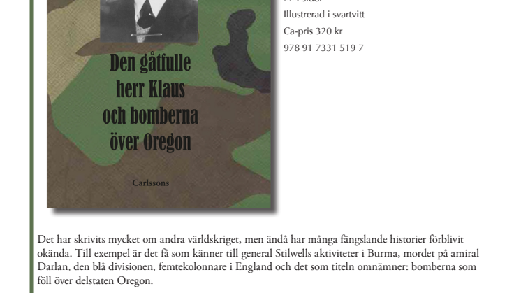 Ny bok: Den gåtfulle herr Klaus och bomberna över Oregon