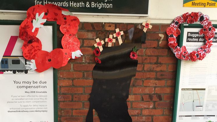 100 year Armistice commemorations at Salfords station in Surrey