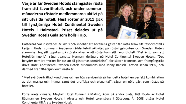 Gästernas val - Hotel Continental Sweden Hotels