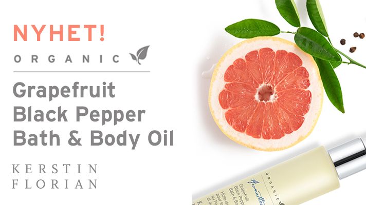 NYHET! Organic Grapefruit Black Pepper Bath & Body Oil