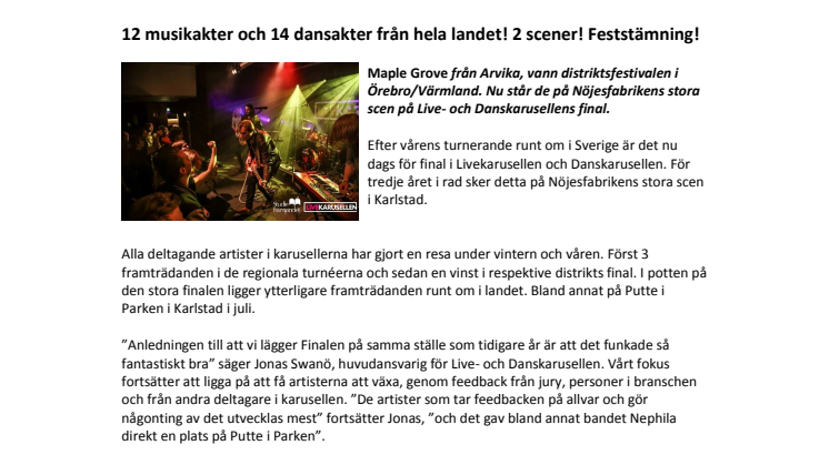 Final i Livekarusellen och Danskarusellen 2016