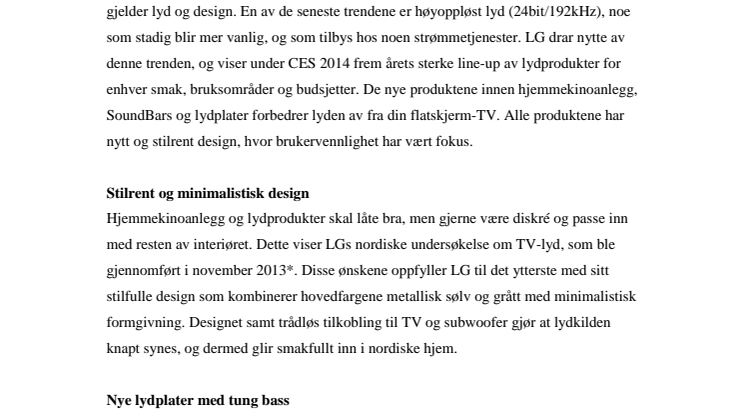 UNN DEG BEDRE TV-LYD MED ÅRETS NYE SOUNDBARS, LYDPLATER OG HJEMMEKINOANLEGG FRA LG
