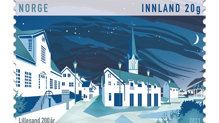 Lillesand som «den hvite byen» er motivet på det nye frimerket som gis ut i anledning byens 200 års jubileum