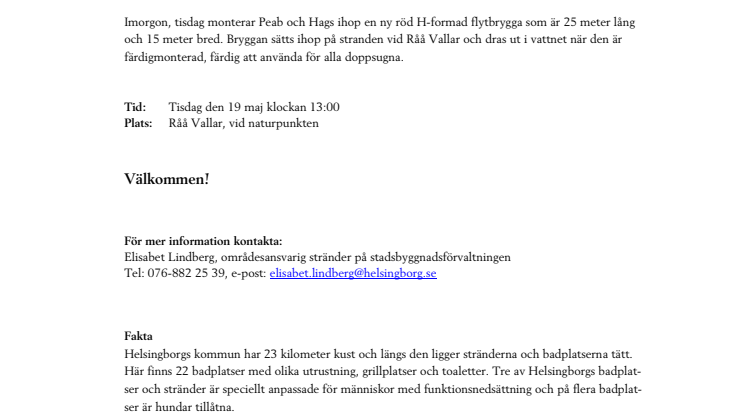 Pressinbjudan: ​Stadens största pussel i form av en ny flytbrygga på Råå Vallar