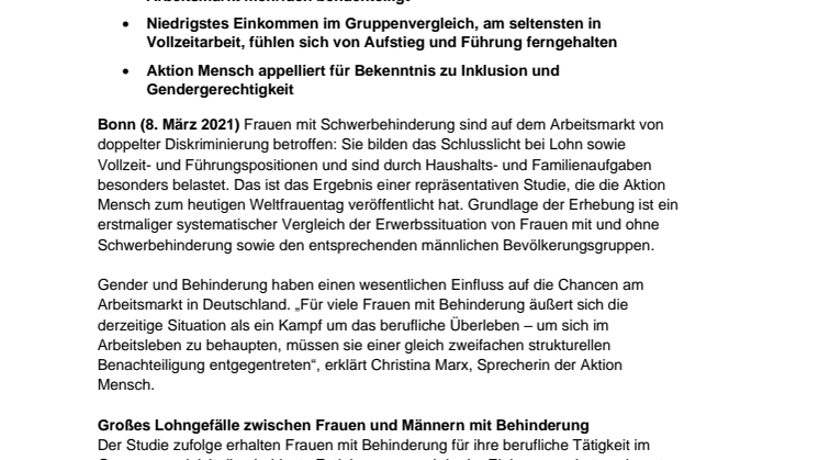 Frauen mit Behinderung sind die Verliererinnen auf dem Arbeitsmarkt