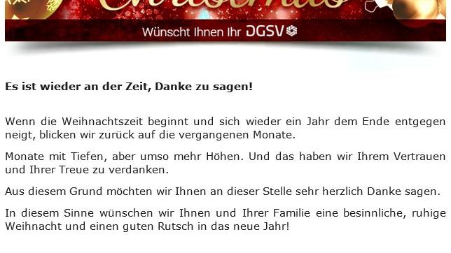 DGSV Weihnachswünsche