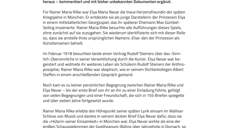 Dichter und Prinzessin. ​Nun zugänglich: Briefe von Rainer Maria Rilke und Elya Maria Nevar