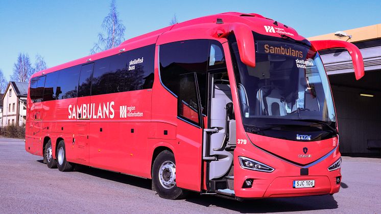 Sambulansen som trafikerar sträckan Skellefteå-Umeå tas tillfälligt ur drift för reparation. Den ersätts med sambulansen som trafikerar sträckan Lycksele-Umeå där patienter skickas med en ersättningsbuss, taxi eller ambulans beronde på vårdbehov.
