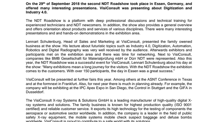Second “NDT Roadshow Germany” took place in Essen 