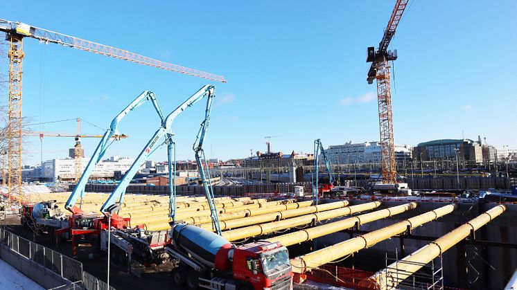 Redan 2012 började Thomas Concrete Group som första aktör i Sverige erbjuda klimatförbättrad betong. Nu används den i Sveriges största projekt med denna typ av betong. Foto:NCC
