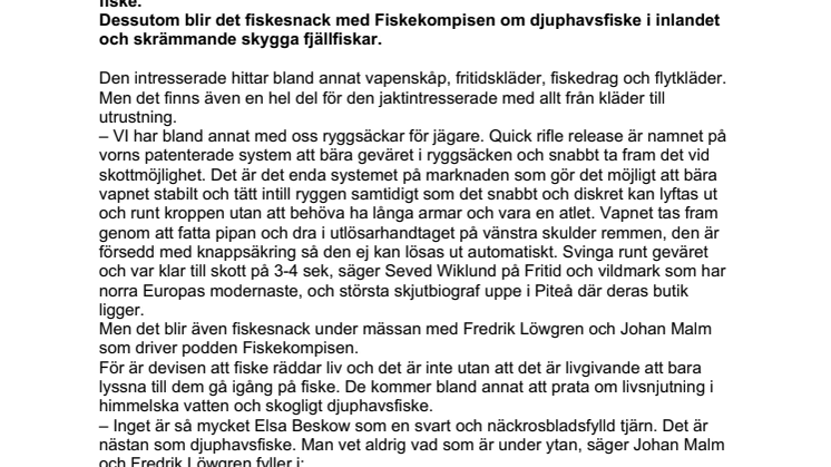 Fiske som livets mening, jakt och vildmark på årets Stora Nolia