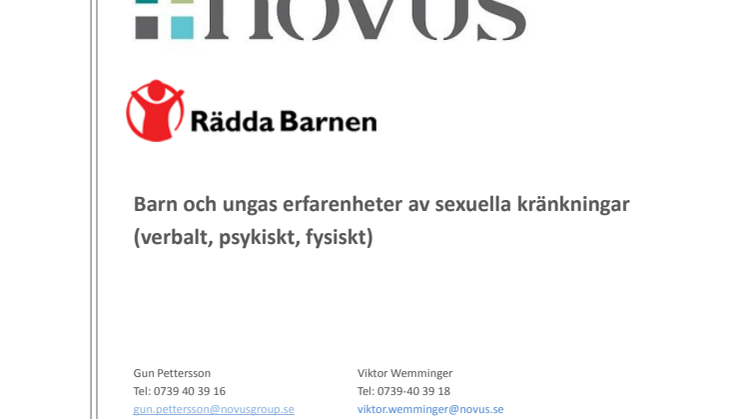 Novus: Barn och ungas erfarenheter av sexuella kränkningar