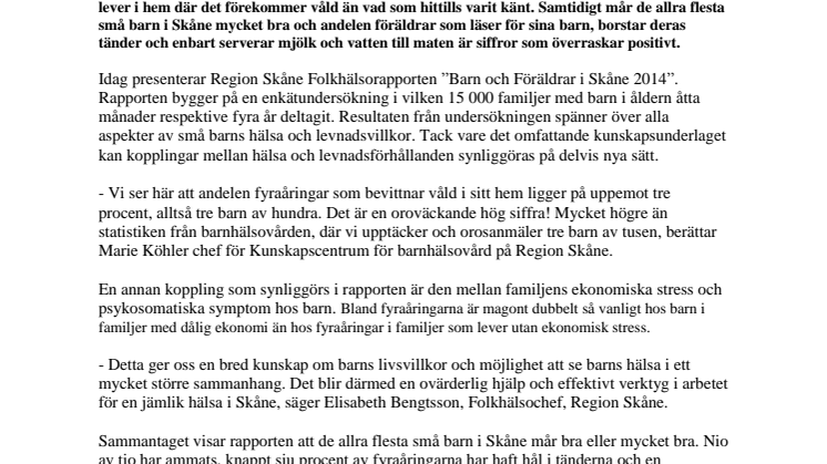 Så mår Skånes yngsta invånare - unik folkhälsorapport både överraskar och oroar