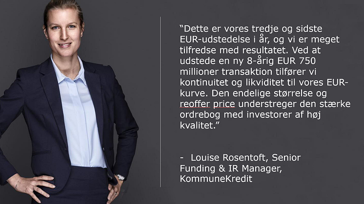 KommuneKredit udsteder 750 millioner EUR i ny 8-årig benchmark