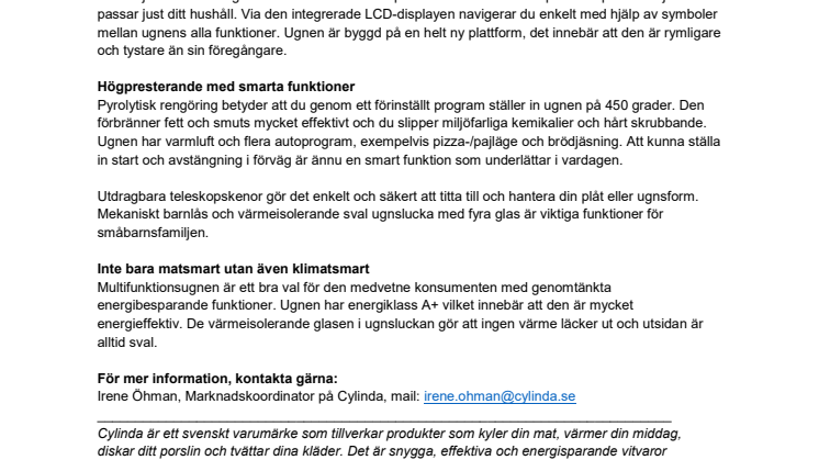 Självrengörande ugn är en bra kompis i köket