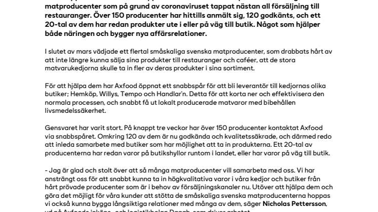Många lokala matproducenter vill ta Axfoods snabbspår ut i butik