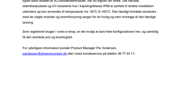 Modulær trådløs løsning til udendørs anvendelse