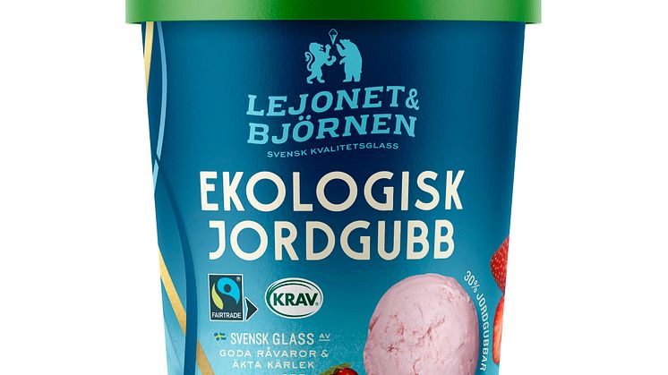 Ekologisk Jordgubb glass Lejonet&Björnen