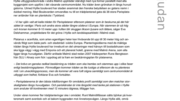 Pariskänsla planteras längs Malmös boulevard