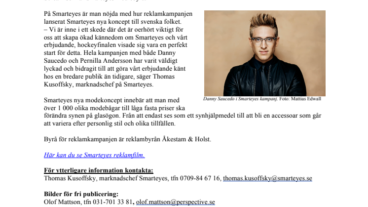 VM-finalen en perfekt start på Smarteyes kampanj med Danny Saucedo