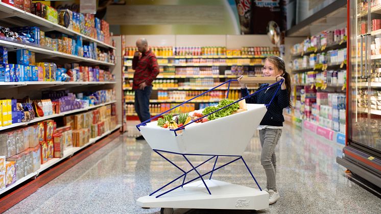 A Ford által fejleszett önfékező bevásárlókocsi prototípusa