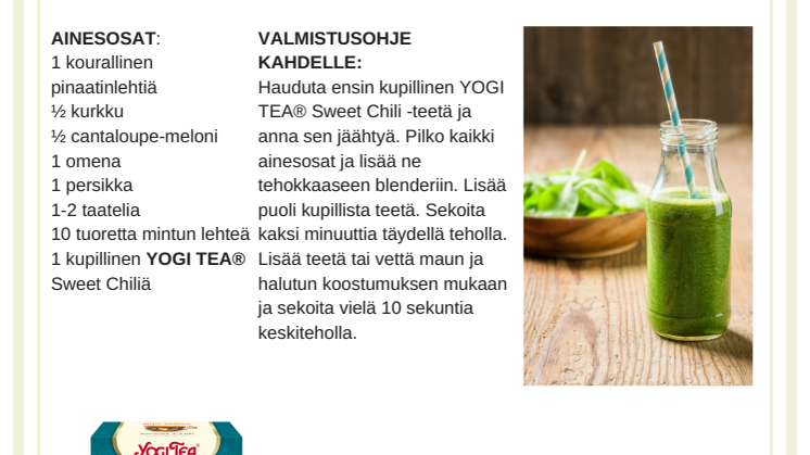 Tiesitkö, että teestä voi valmistaa myös viilentäviä smoothieita? 