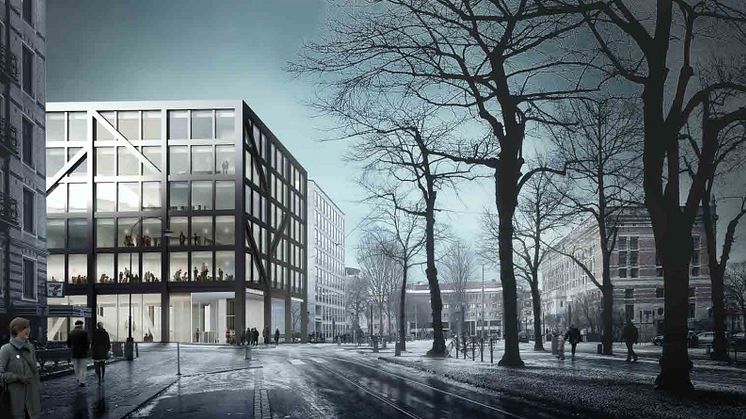 Handelshögskolan i Göteborg, förslag 1: Haga Forum, Från gatan