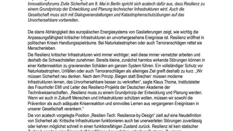 Anpassen statt abschotten: Resilienz ist das Sicherheitskonzept des 21. Jahrhunderts