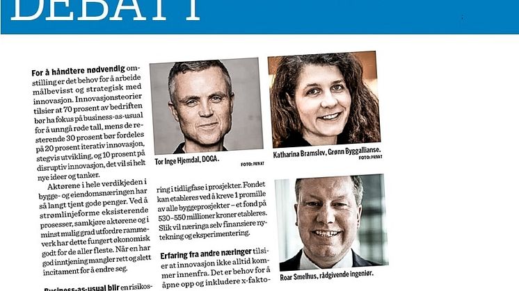 I kronikken lufter forfatterne ideen om å etablere et fond for testing og eksperimentering i tidligfase i prosjekt.