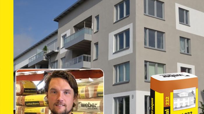 Fredrik Johansson på Mälardalens Mur & Puts har webercal 232 CD-stänk som sin Weberfavorit