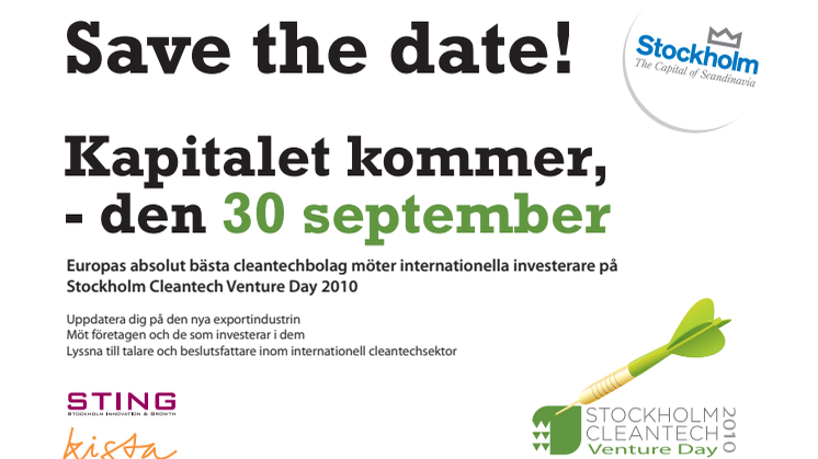 Save the date - Stockholm Cleantech Venture Day 2010