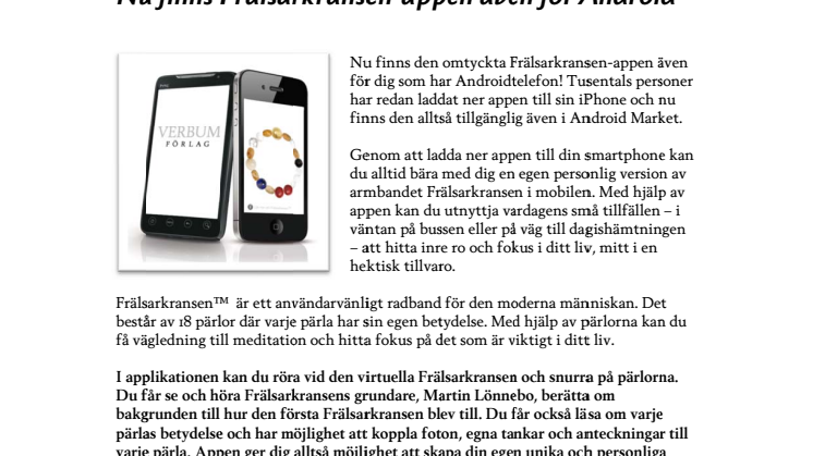 Frälsarkransen i mobilen - nu även för Android!