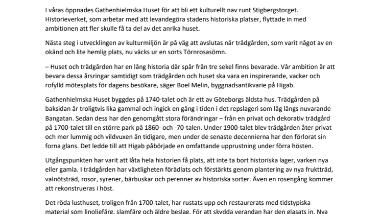 Göteborgs hemliga trädgård får nytt liv