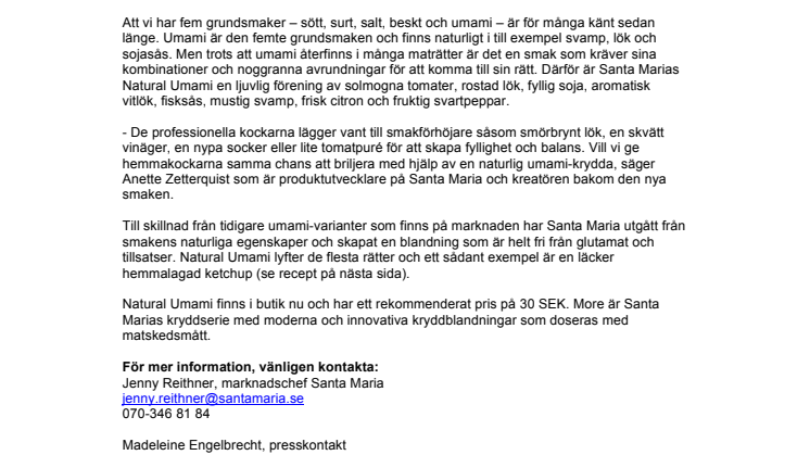 Natural Umami – ny kryddblandning balanserar den femte grundsmaken