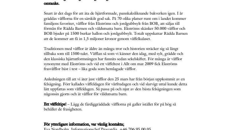 Härlig våffelfest hjälper utsatta barn
