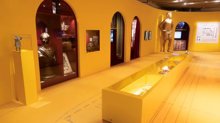 Utställning på Riksidrottsmuseum i Stockholm om OS i Stockholm 1912 - Solskensolympiaden