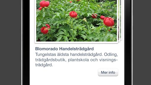 Lätt att hitta till Tusen Trädgårdar med ny app för Iphone, Ipad och Ipod. Bra kartor och beskrivningar.