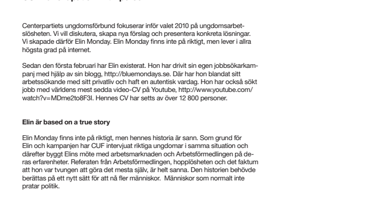 CUF har skapat Elin Monday