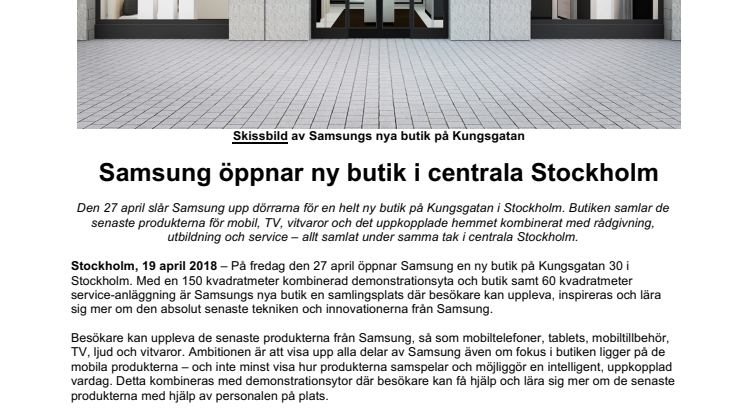 Samsung öppnar ny butik i centrala Stockholm