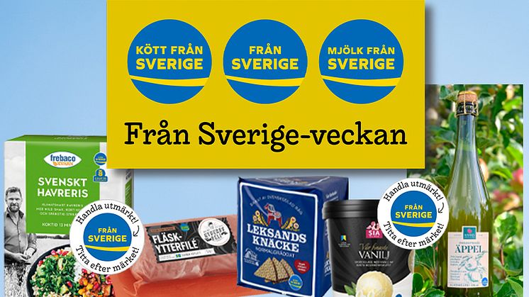 SIA Glass, Nybergs Deli, Kiviks Musteri, Leksands Knäckebröd, Frebaco och KLS Ugglarps är några av de företag som skyltar upp i butikerna under Från Sverige-veckan med tema "Handla utmärkt!" den 3-11 oktober. 