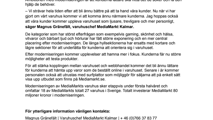 MediaMarkt nyinviger varuhuset i Kalmar 