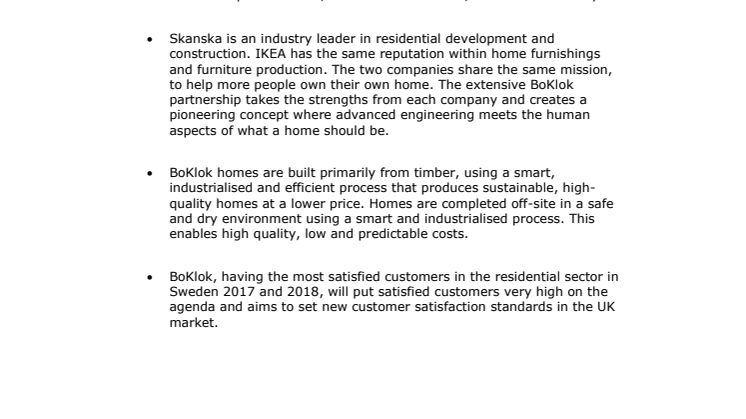 Notes to editors - About BoKlok