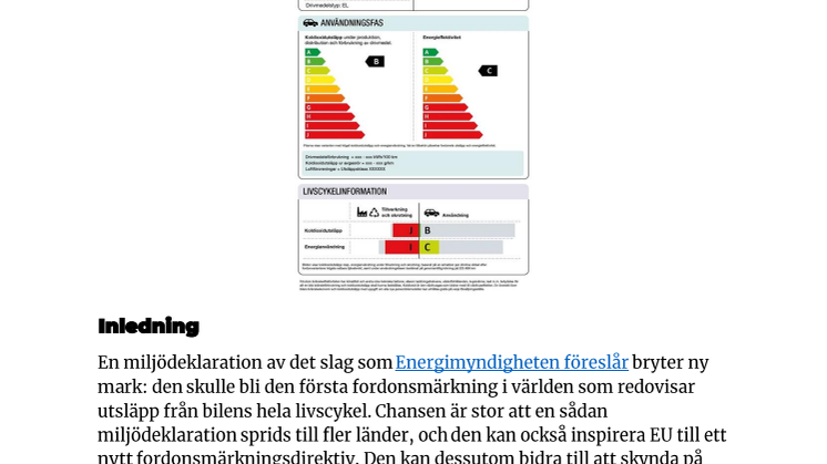 PM Miljödeklaration av bilar - sammanfattning av och synpunkter på Energimyndighetens förslag.pdf