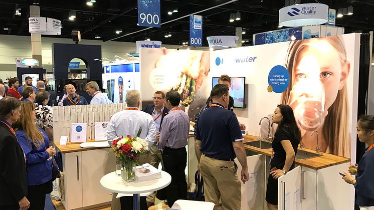 The Bluewater booth at the 2017 WQA Water Trade Show in Orlando attracted record numbers of visitors