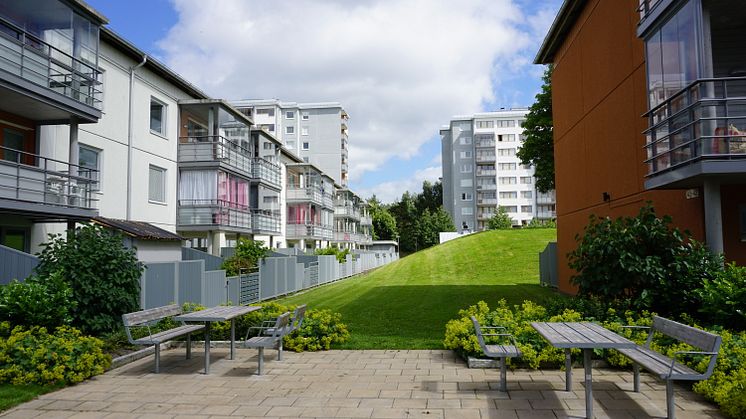 Vy från Bostads AB Poseidons fastigheter i Angered
