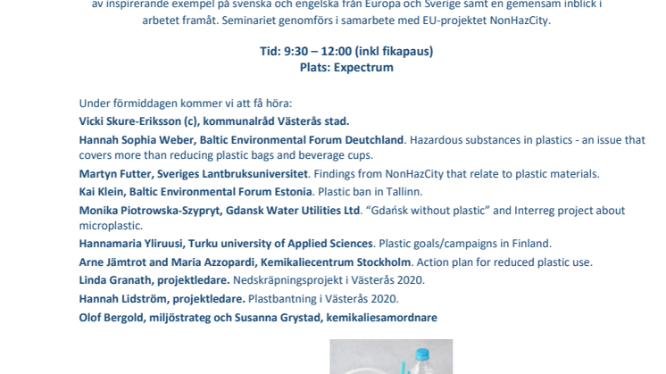 Inbjudan seminarium om plastbantning 6/2 2020