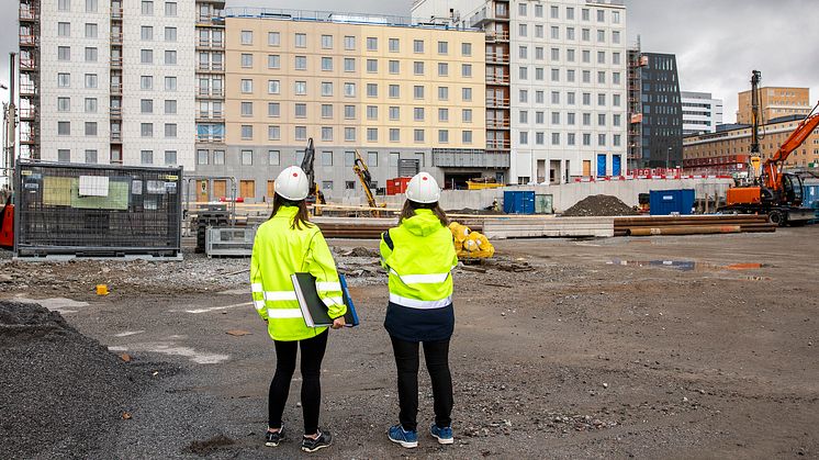 SKB har tre pågående byggprojekt just nu. I Hagastaden byggs kvarteret Lysosomen med 128 kooperativa hyresrätter. Foto: Karin Alfredsson