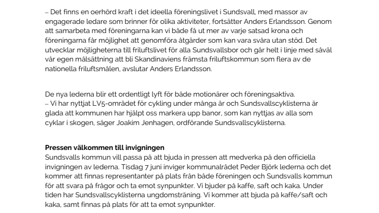 Invigning av mountainbikeleder