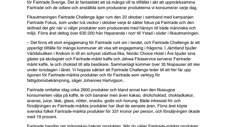 Över 7100 jämtlänningar deltar i årets stora Fairtrade-fika